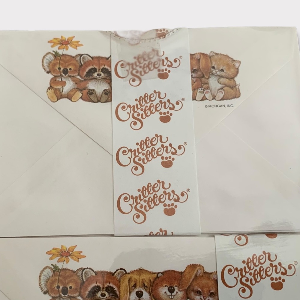 Vintage 80s Critter Sitters Kitten Stationery Set - Picture 7 of 7